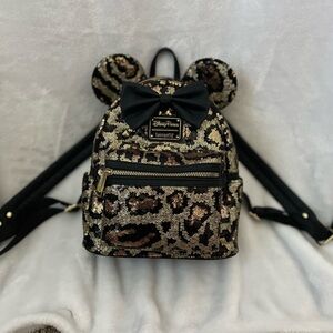 Disney Gold and Black Mini Backpack with Mickey Ears